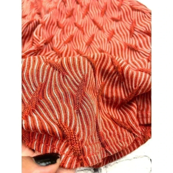 Orange Textured Fit & Flare Dress SMALL Cross Back Cap Sleeves Bar iii - Picture 7 of 16